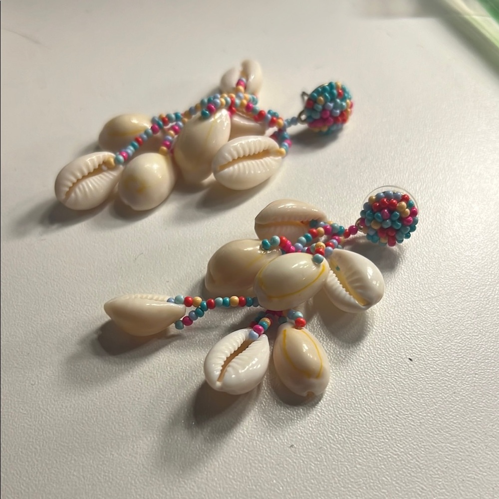 Jcrew Colorful Beaded Shell Earrings